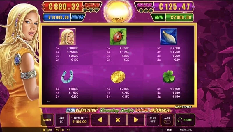 Cash Connection - Charming Lady's Boom Coins - প্রসারিত গ্রিডে Boom Spins মিনি-গেম
